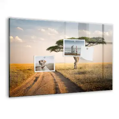 Tablă magnetică din sticlă cu model savană africană