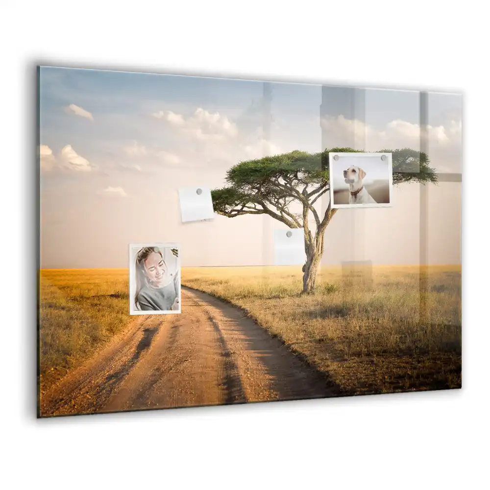 Tablă magnetică din sticlă cu model savană africană