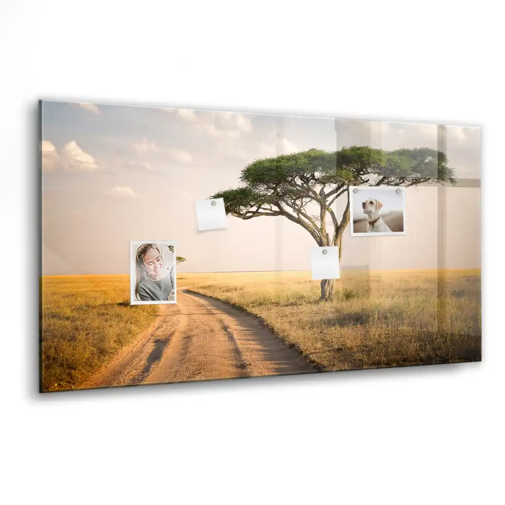 Tablă magnetică din sticlă cu model savană africană