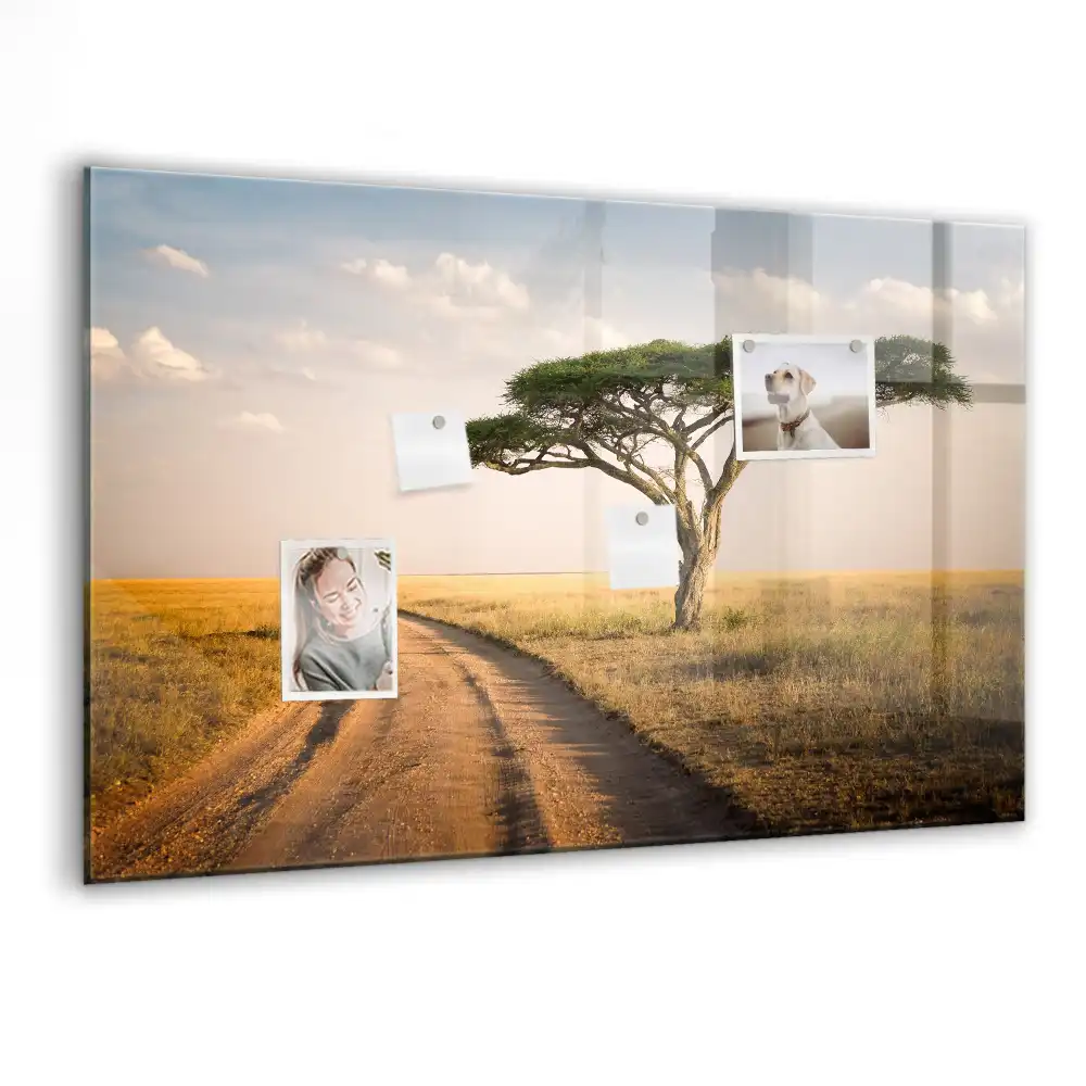 Tablă magnetică din sticlă cu model savană africană