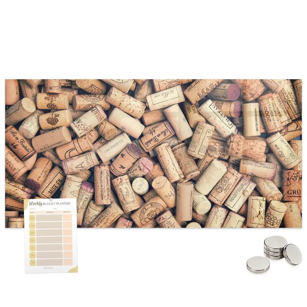 Tablă magnetică din sticlă pentru dopuri de sticle