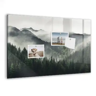 Tablă magnetică cu peisaj de pădure pentru magneți