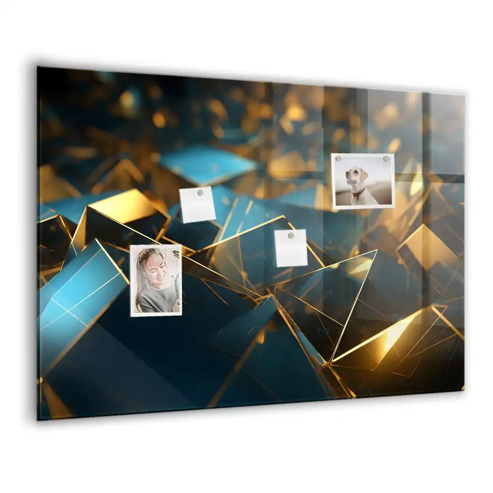 Tablă magnetică din sticlă cu design decorativ abstract