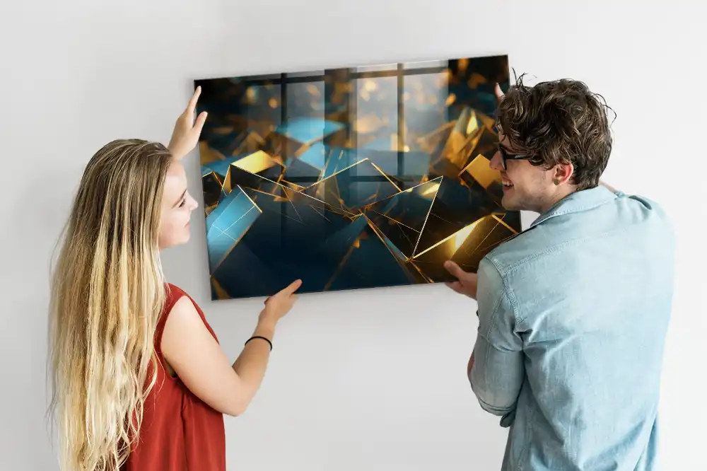 Tablă magnetică din sticlă cu design decorativ abstract
