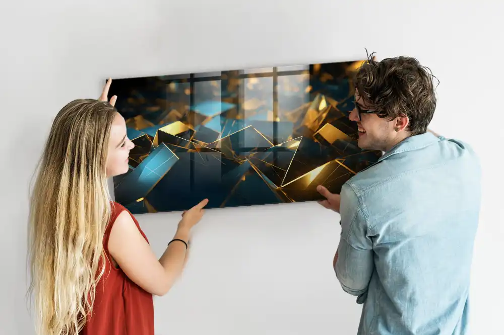Tablă magnetică din sticlă cu design decorativ abstract