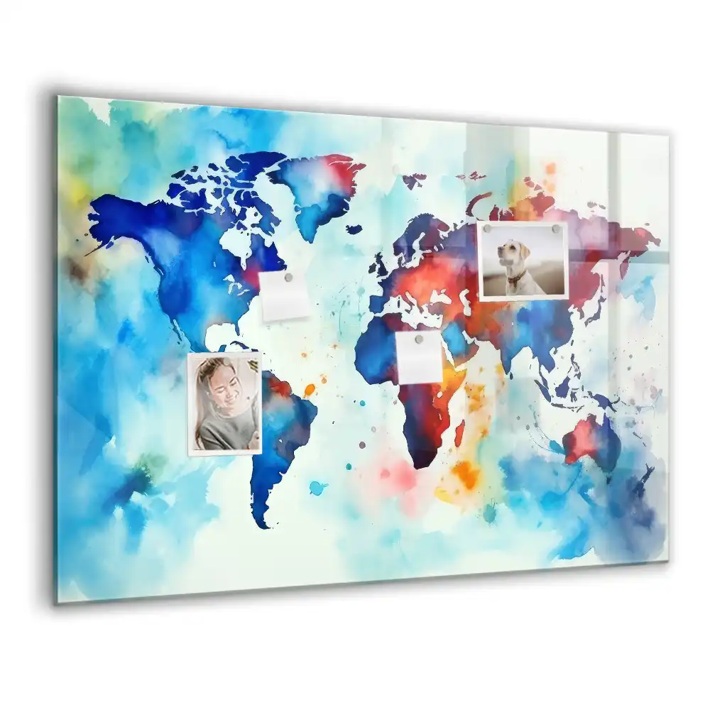 Tablă magnetică cu atlas pictat