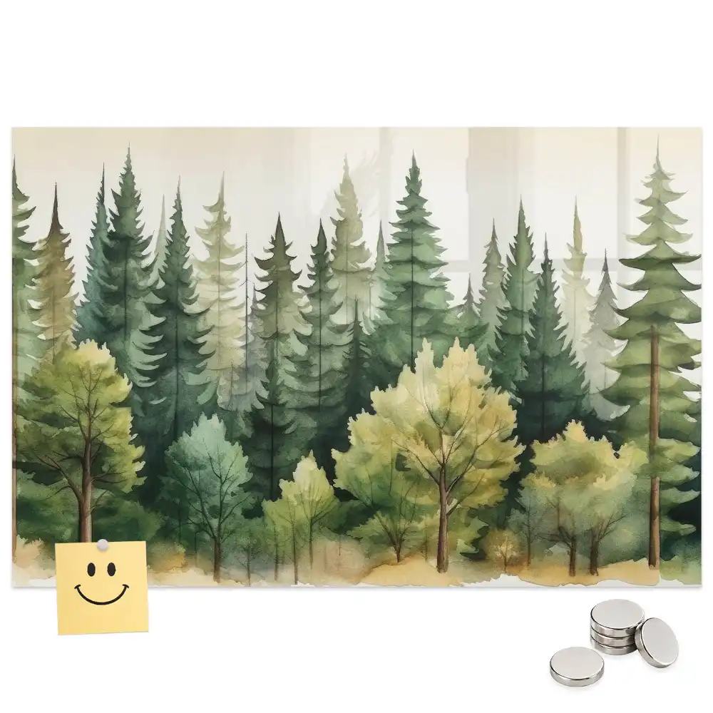 Tablă magnetică cu peisaj de pădure
