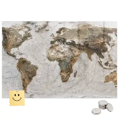 Tablă magnetică din sticlă cu harta istorică a lumii