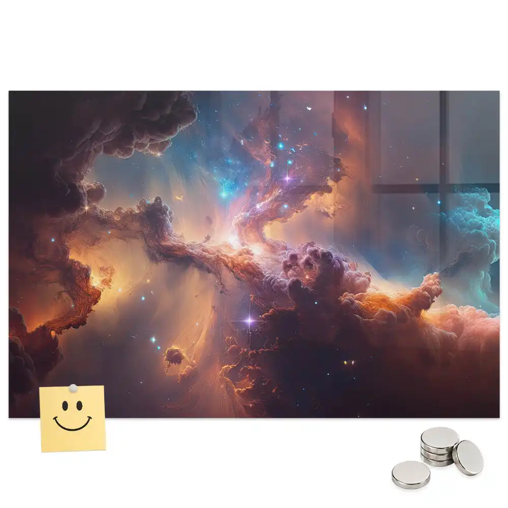 Tablă magnetică cu design universul cosmic