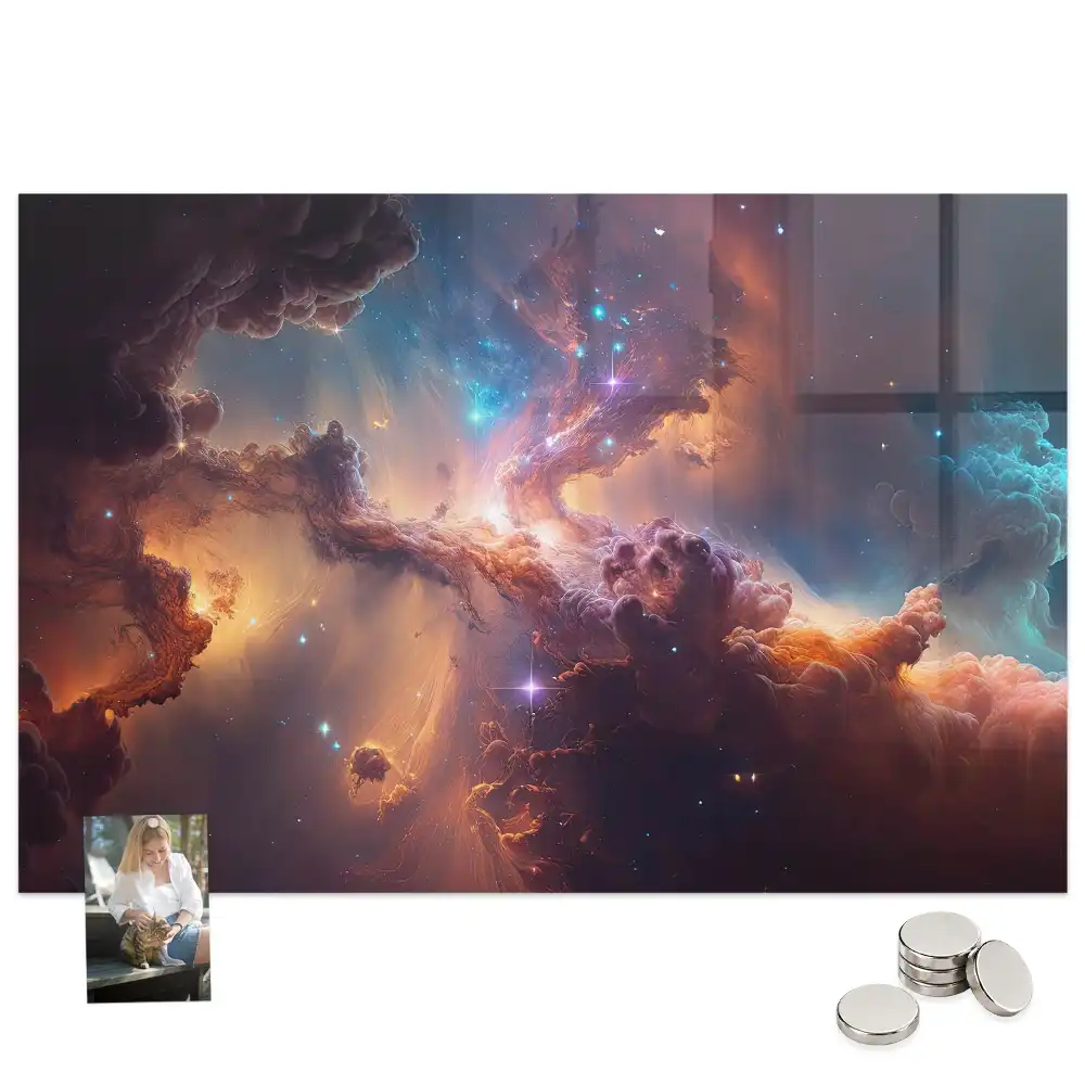 Tablă magnetică cu design universul cosmic
