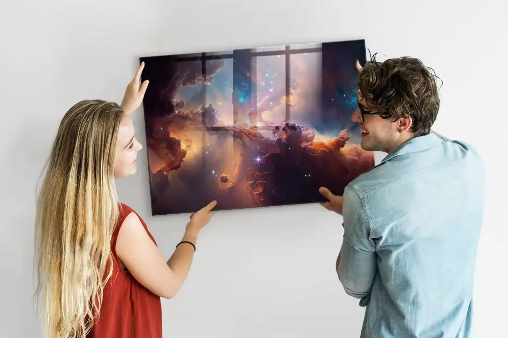 Tablă magnetică cu design universul cosmic