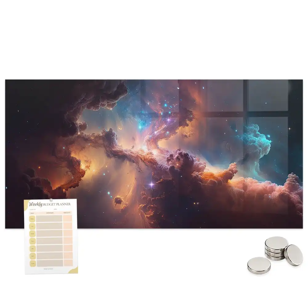 Tablă magnetică cu design universul cosmic