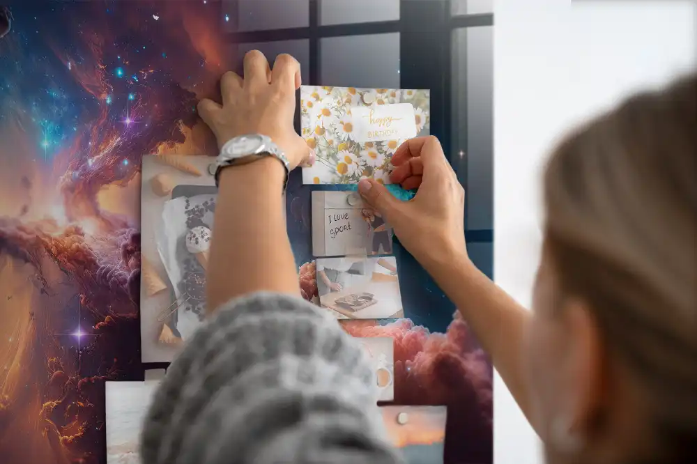 Tablă magnetică cu design universul cosmic