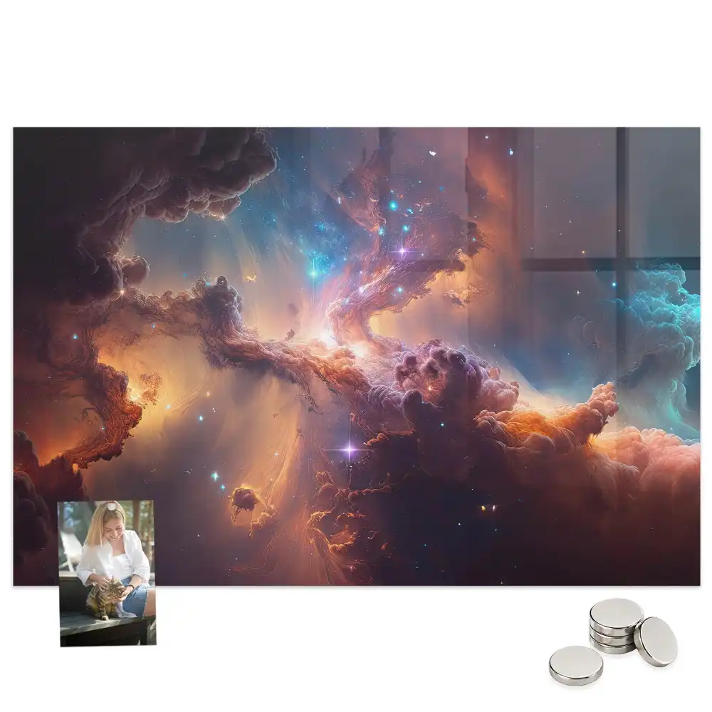 Tablă magnetică cu design universul cosmic