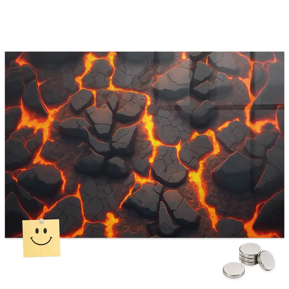 Tablă magnetică din sticlă cu design magmă lichidă