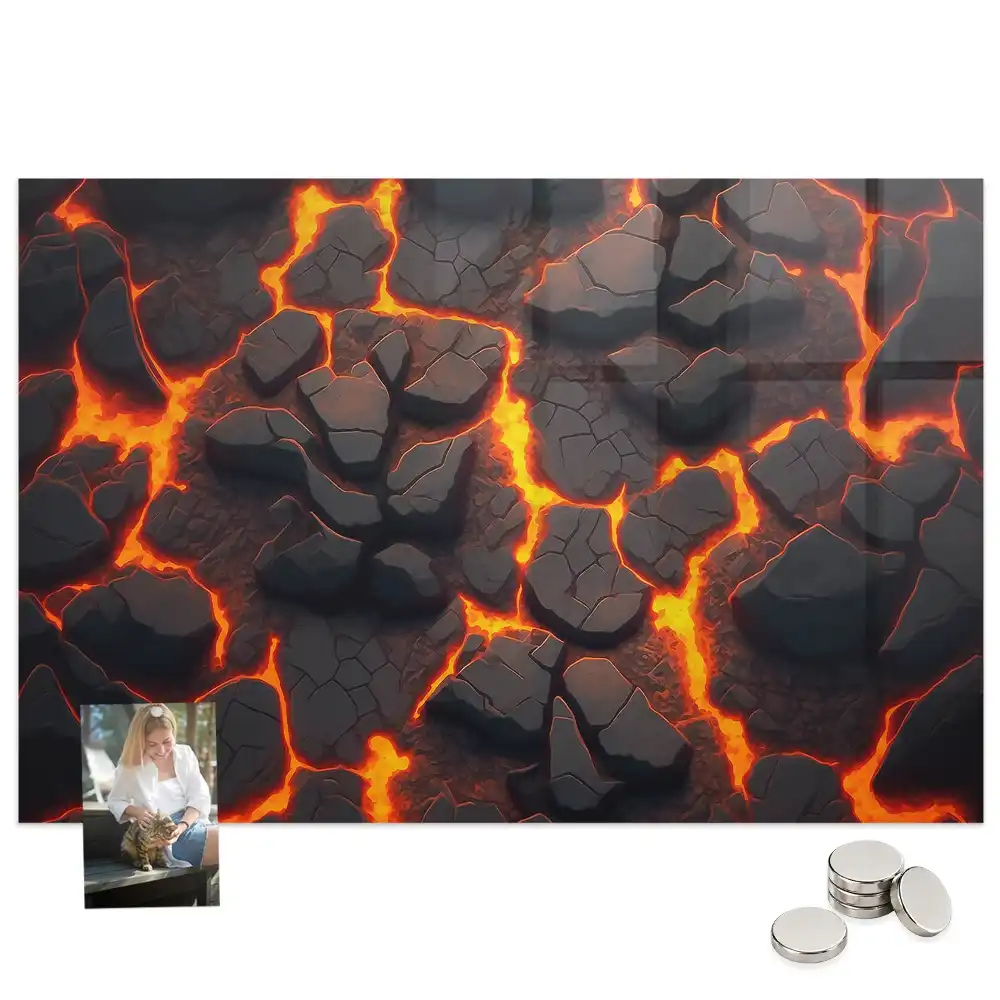 Tablă magnetică din sticlă cu design magmă lichidă