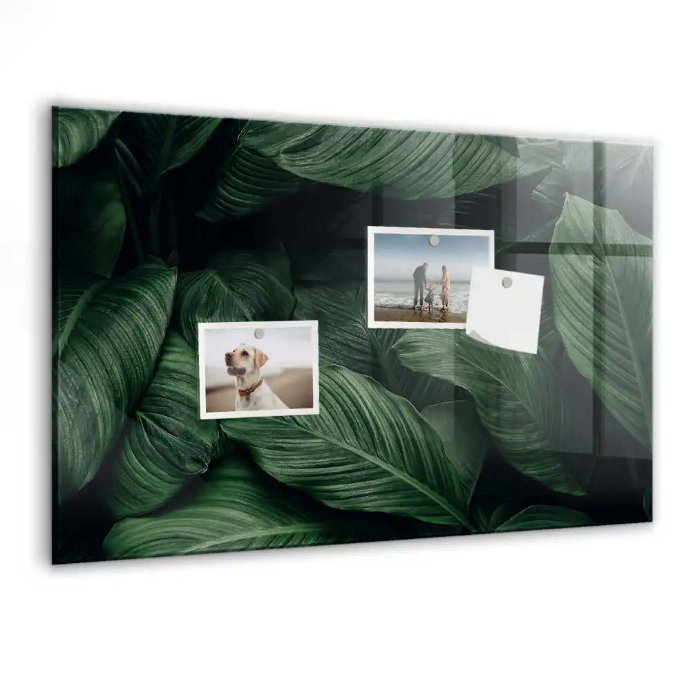 Tablă magnetică din sticlă cu model Monstera Exotică