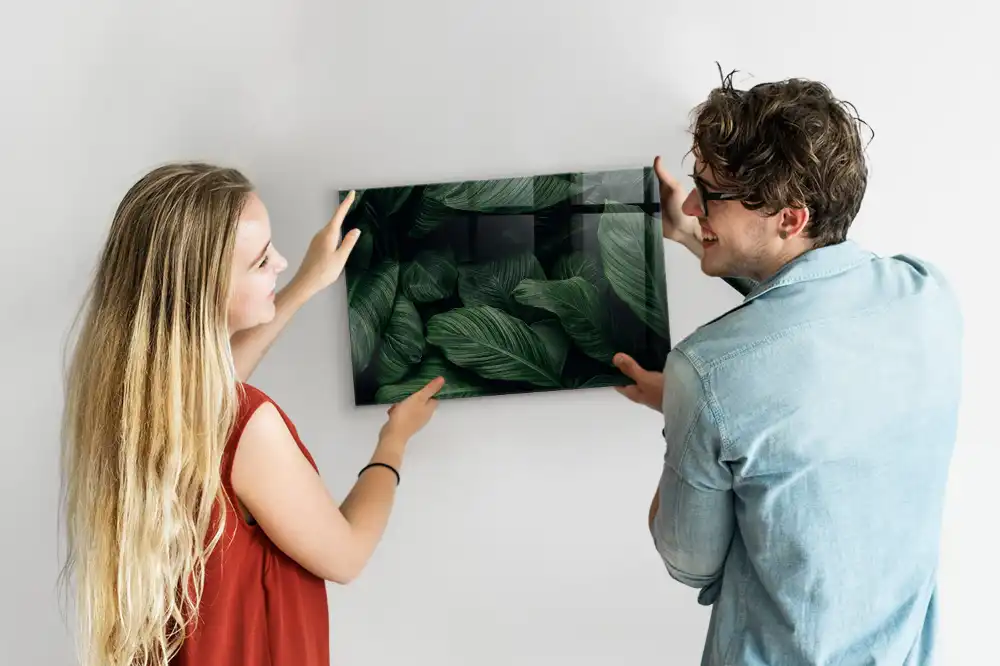 Tablă magnetică din sticlă cu model Monstera Exotică