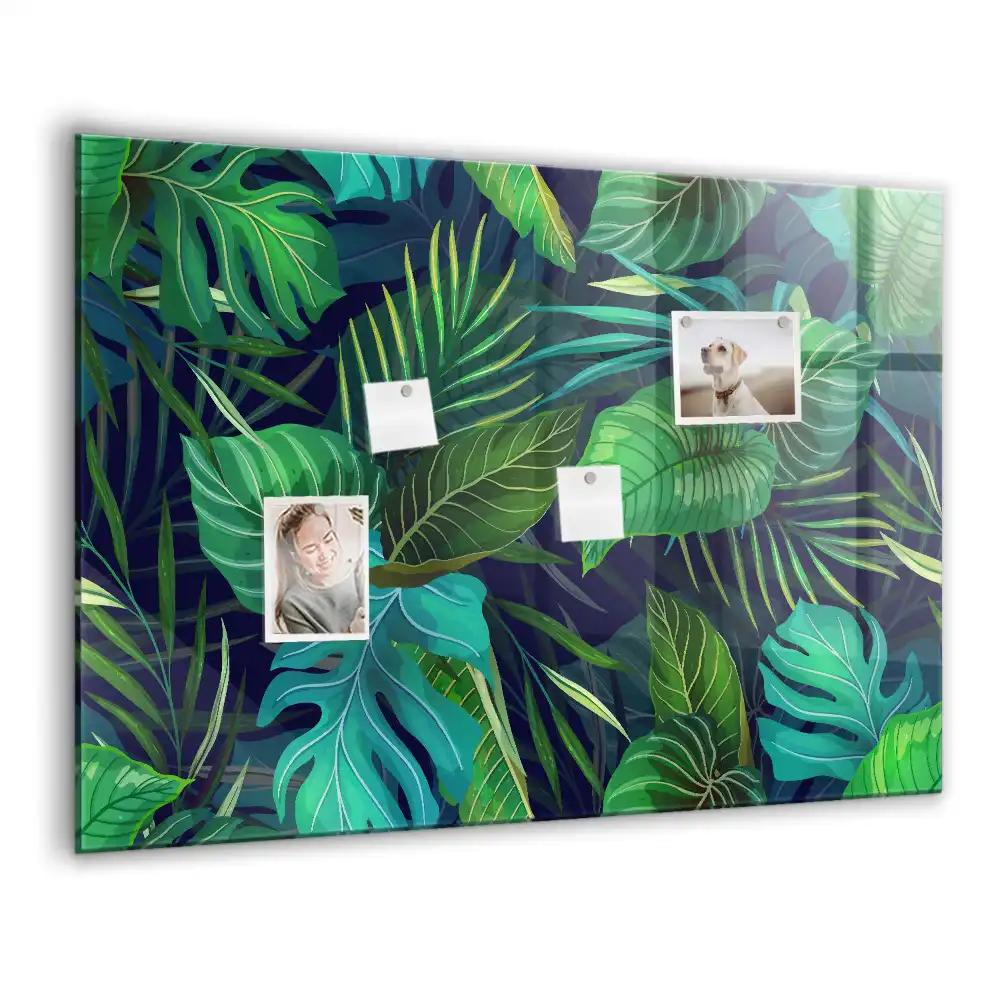Tablă magnetică cu model de floră tropicală