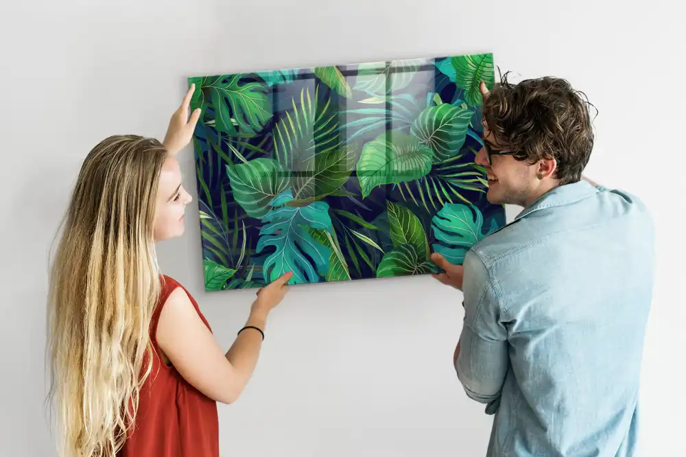 Tablă magnetică cu model de floră tropicală