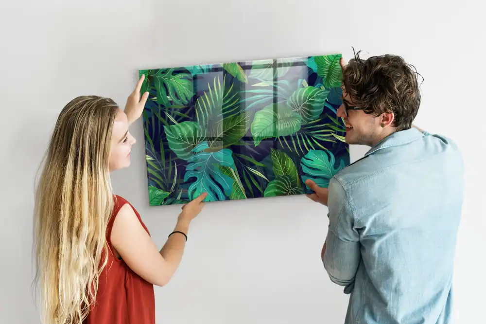 Tablă magnetică cu model de floră tropicală