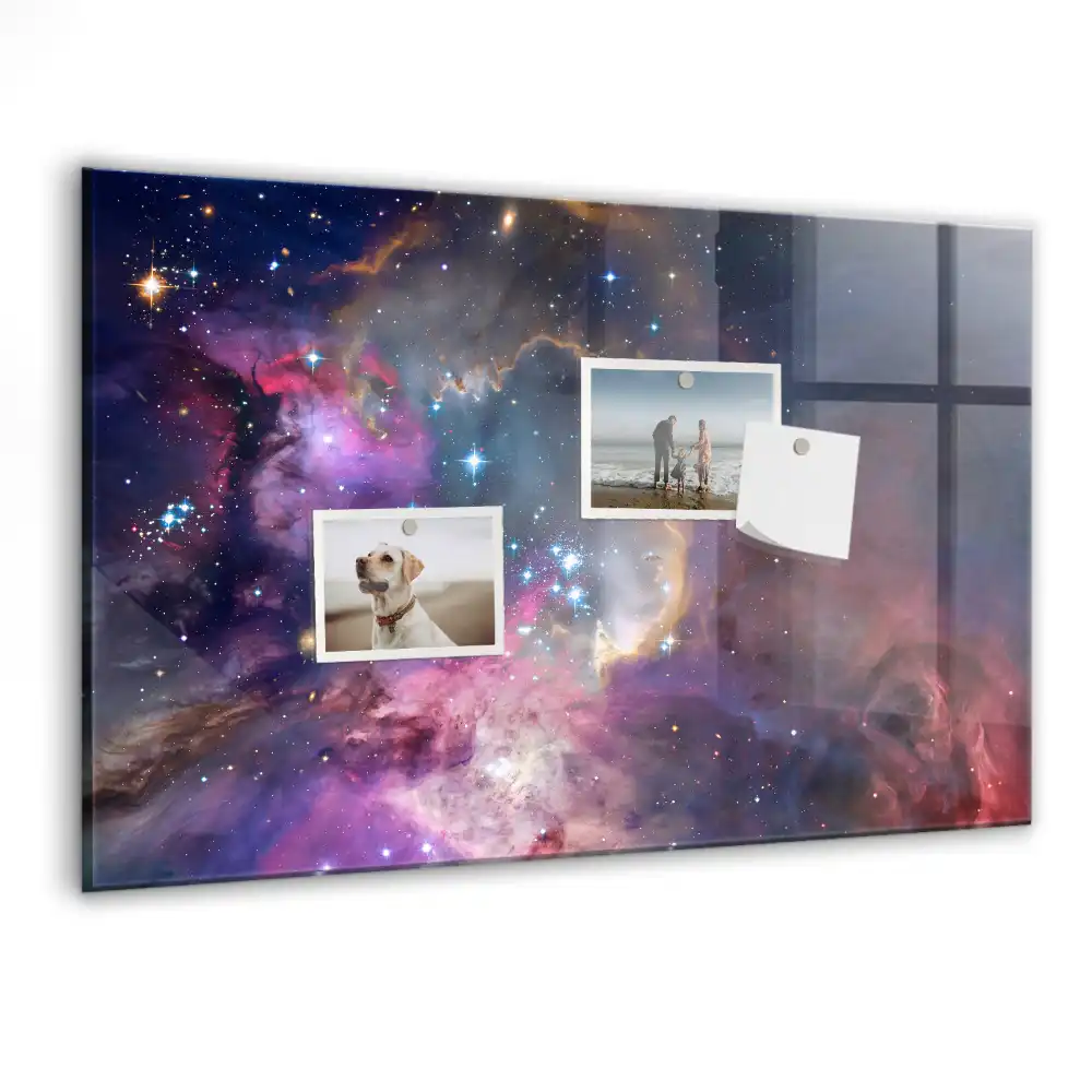 Tablă magnetică din sticlă cu model univers cosmic