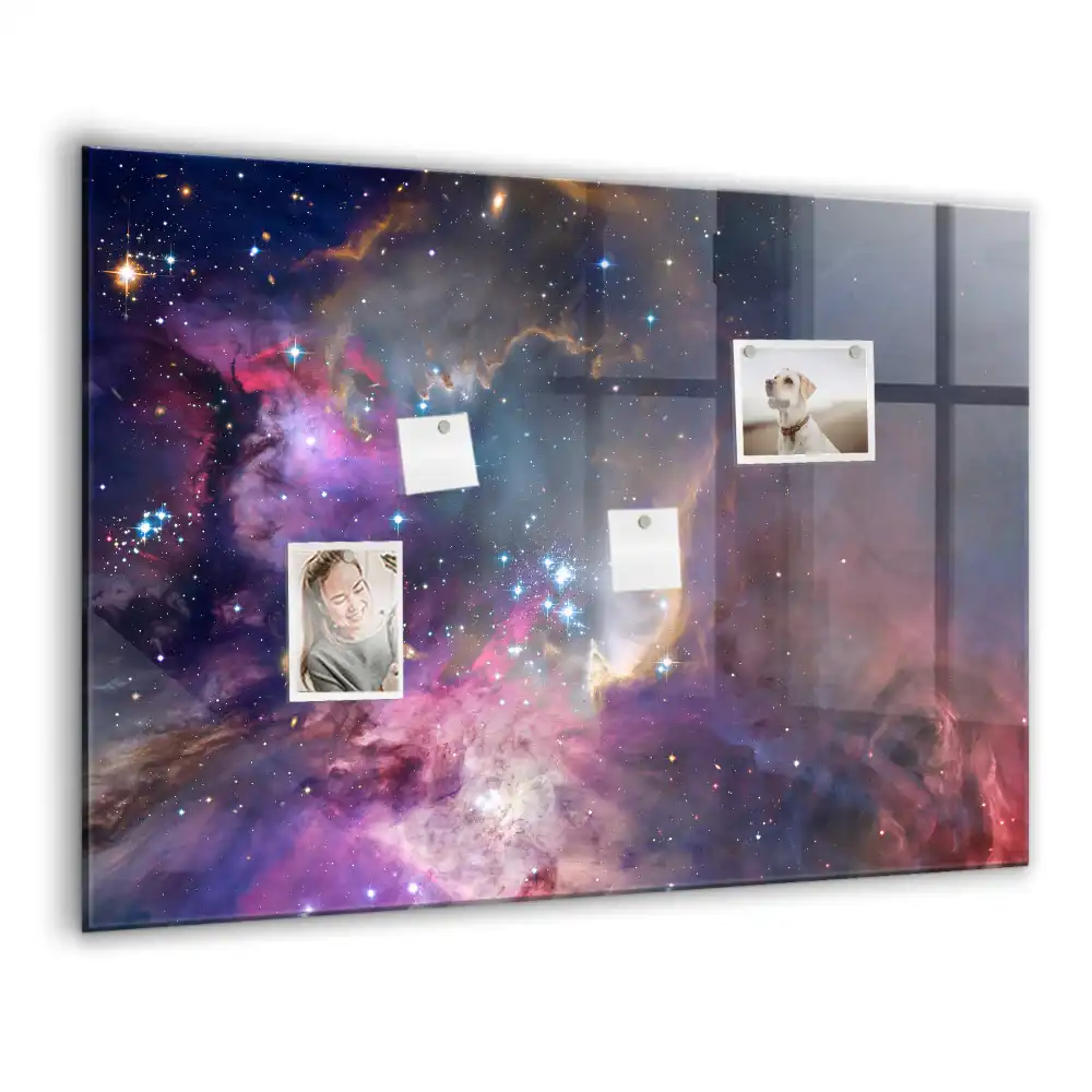 Tablă magnetică din sticlă cu model univers cosmic
