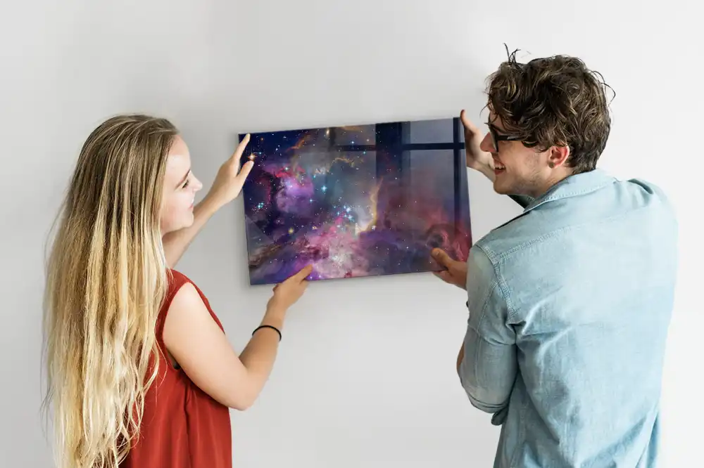 Tablă magnetică din sticlă cu model univers cosmic