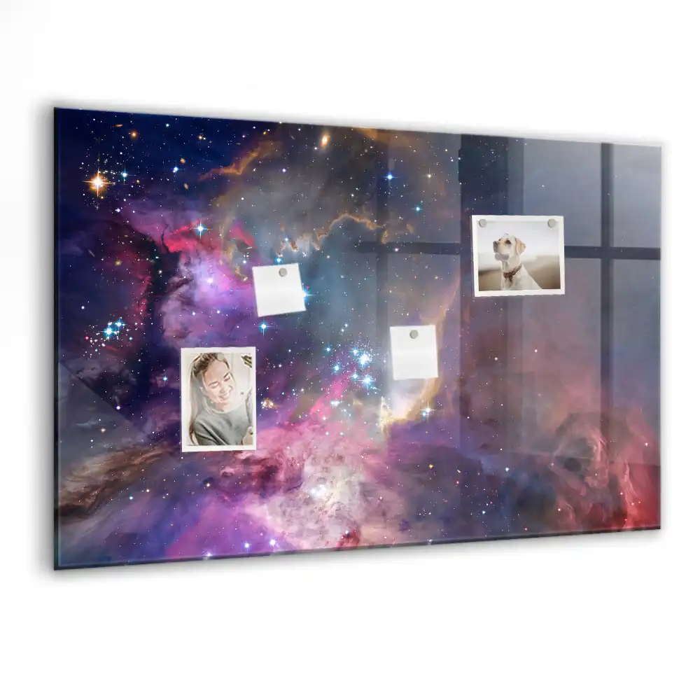 Tablă magnetică din sticlă cu model univers cosmic