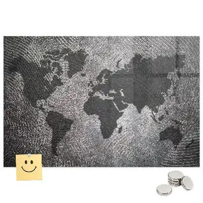 Tablă magnetică din beton pentru harta lumii