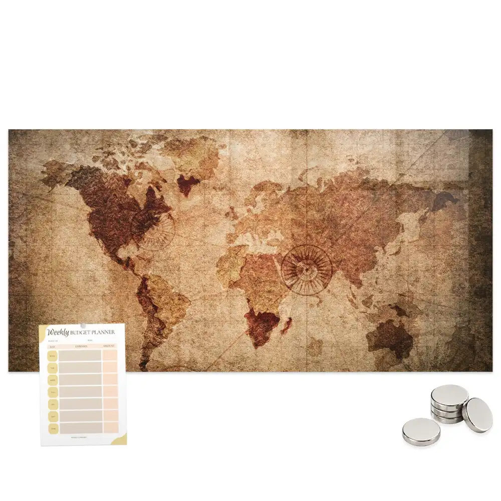 Tablă magnetică cu hartă istorică a lumii