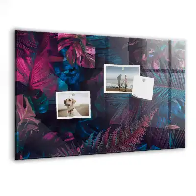 Tablă magnetică din sticlă cu design floră exotică