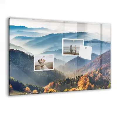 Tablă magnetică din sticlă cu peisaj montan