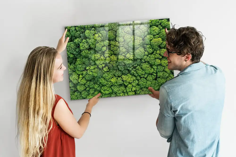 Tablă magnetică cu peisaj de pădure de conifere