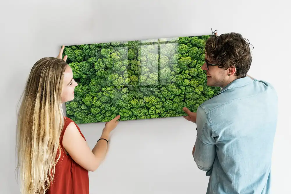 Tablă magnetică cu peisaj de pădure de conifere