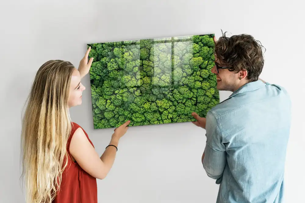 Tablă magnetică cu peisaj de pădure de conifere