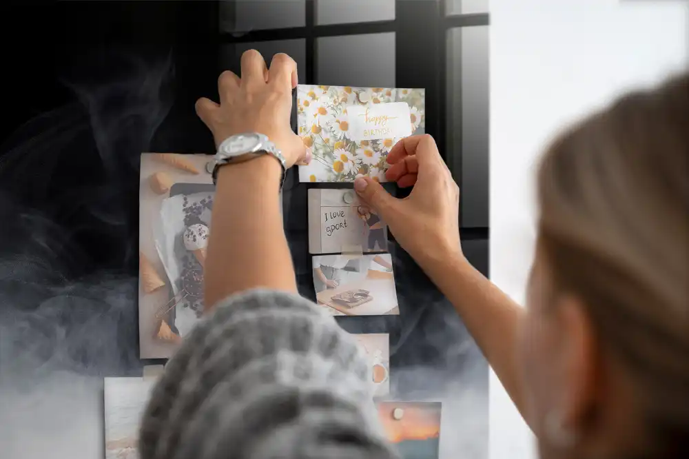 Tablă magnetică pentru magneți cu model dâre de fum