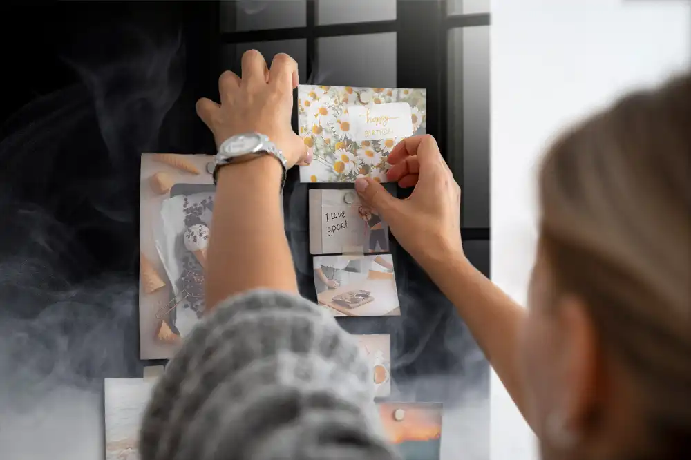 Tablă magnetică pentru magneți cu model dâre de fum