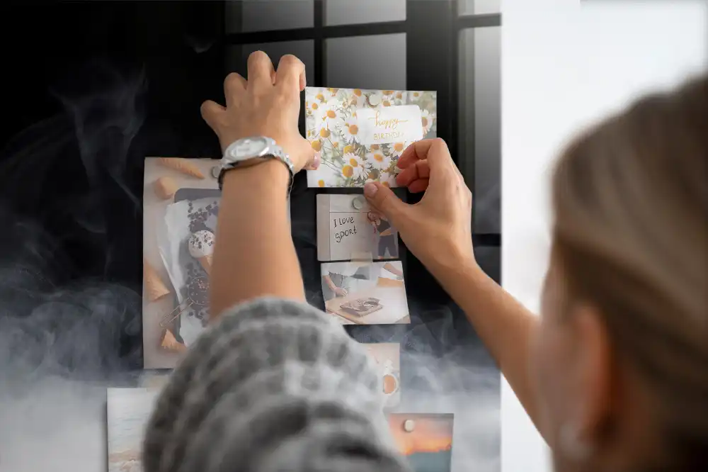 Tablă magnetică pentru magneți cu model dâre de fum