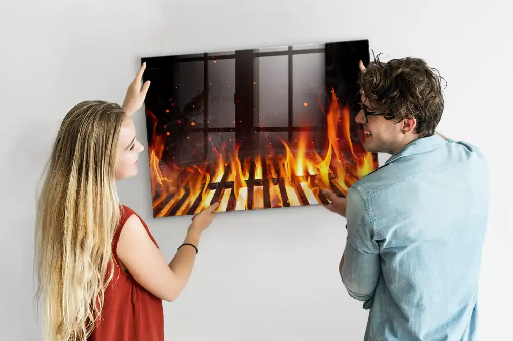 Tablă magnetică din sticlă pentru vatră de foc