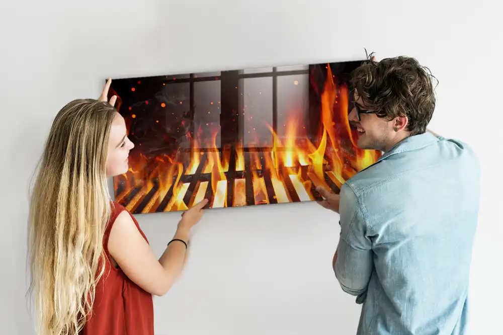 Tablă magnetică din sticlă pentru vatră de foc