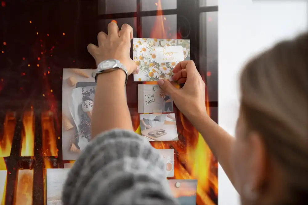 Tablă magnetică din sticlă pentru vatră de foc