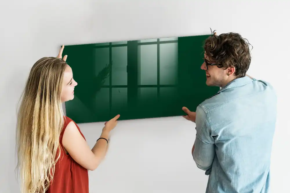Tablă magnetică din sticlă de culoare verde sticlă