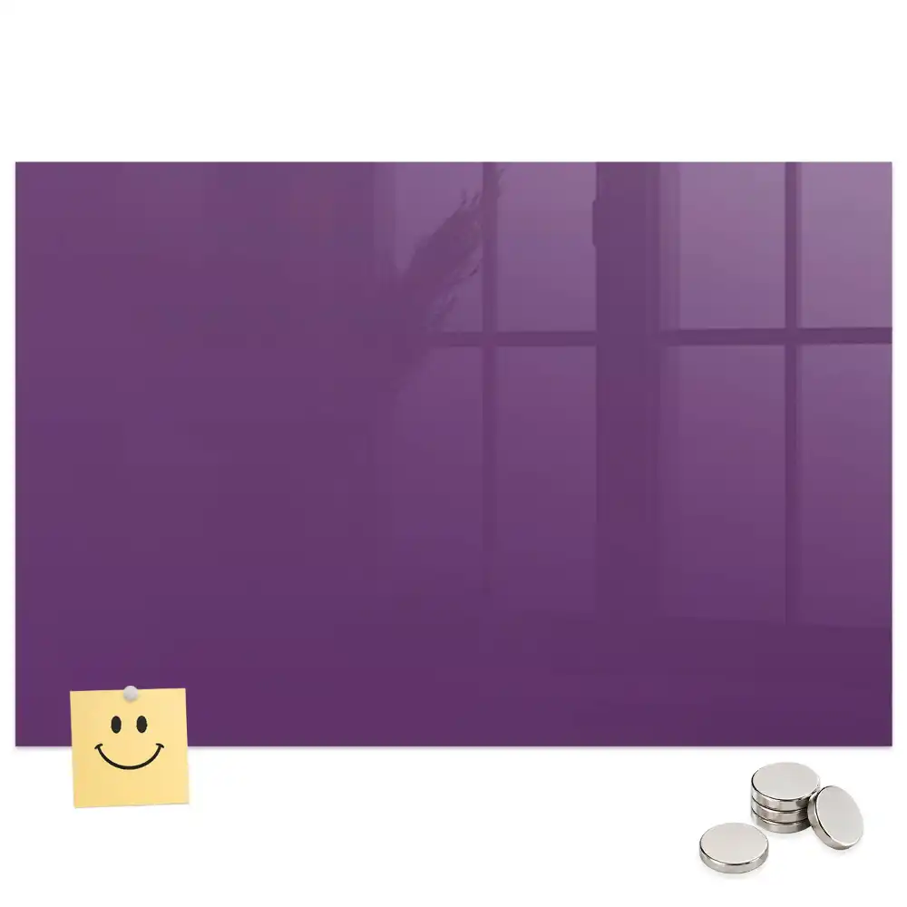 Tablă magnetică din sticlă de culoare violet