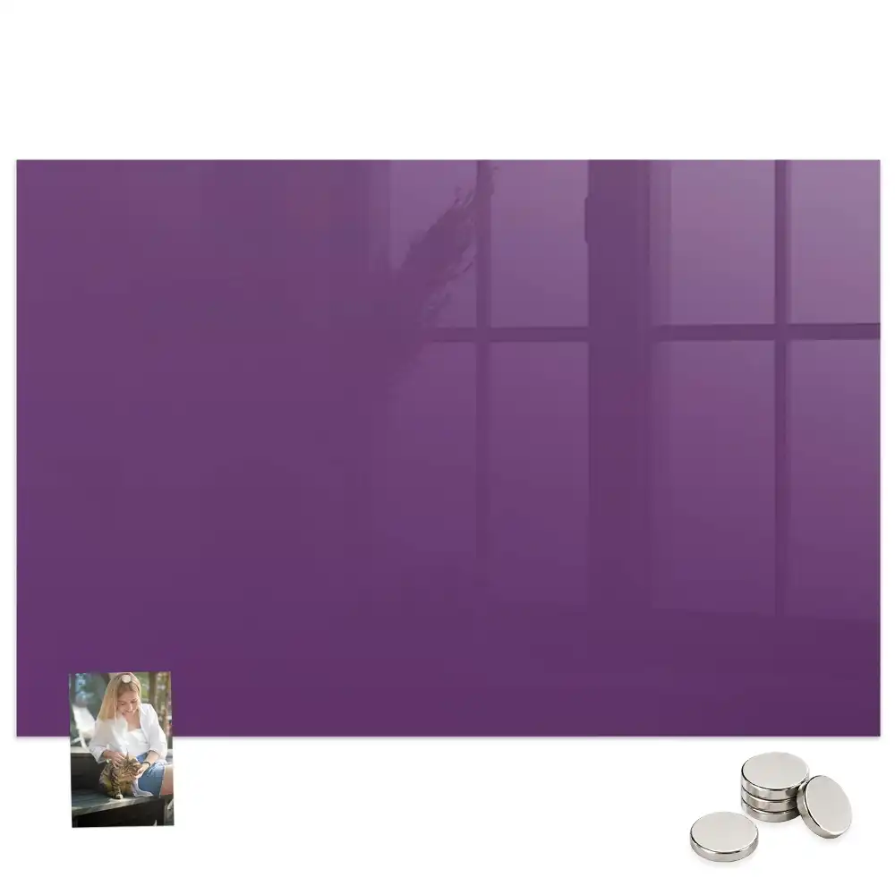 Tablă magnetică din sticlă de culoare violet