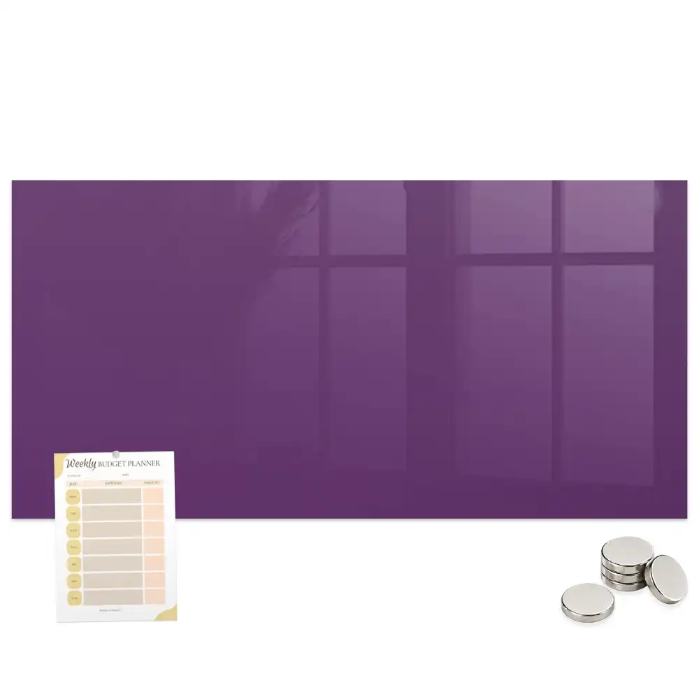 Tablă magnetică din sticlă de culoare violet