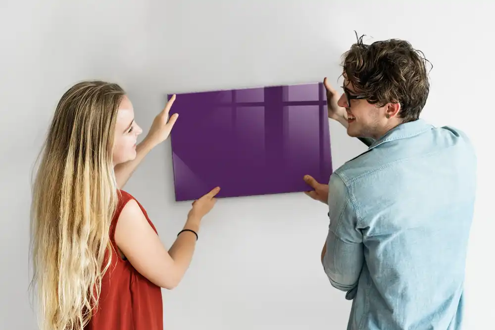 Tablă magnetică din sticlă de culoare violet