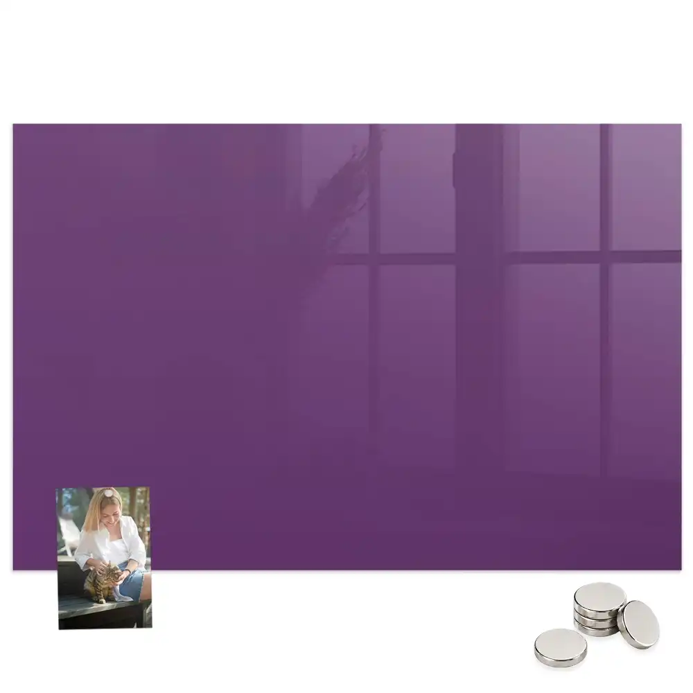 Tablă magnetică din sticlă de culoare violet