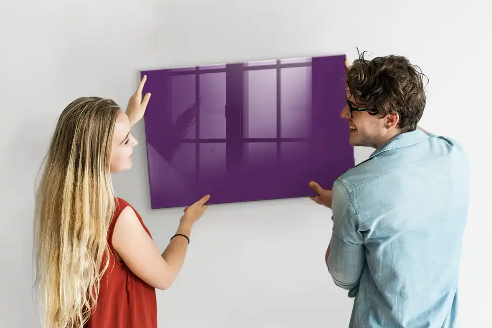 Tablă magnetică din sticlă de culoare violet