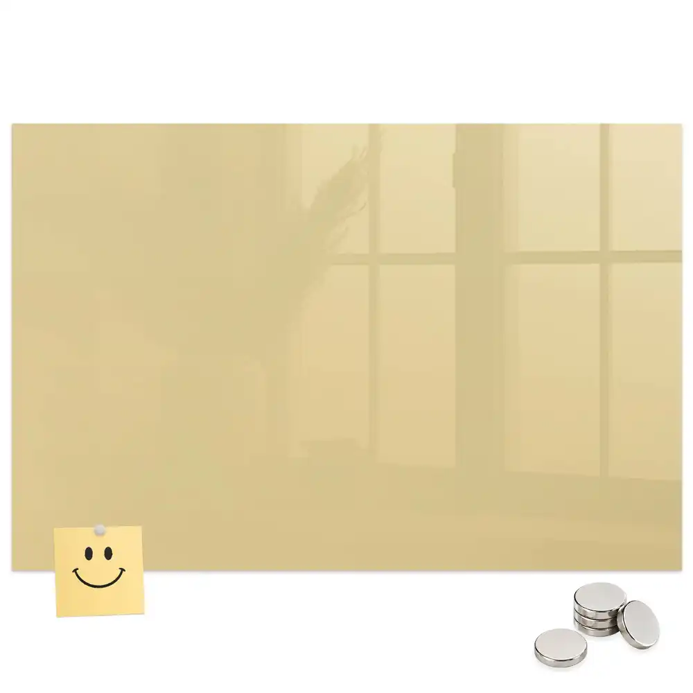 Tablă magnetică din sticlă de culoare crem